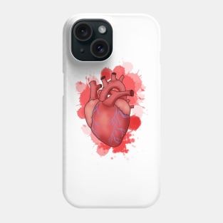 Anatomical Heart with Splatters Phone Case