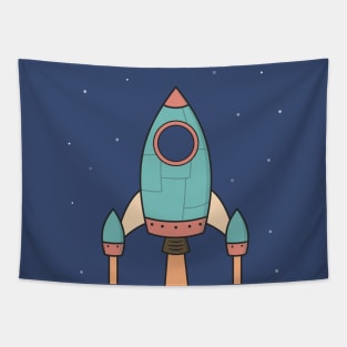 Cool Kids Spaceship Rocket Tapestry