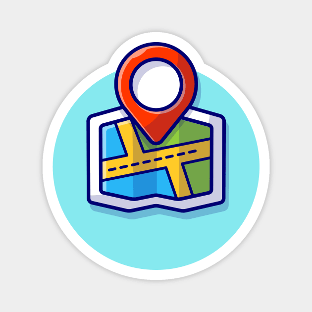 Maps Cartoon Vector Icon Illustration Magnet by Catalyst Labs