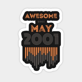 Awesome Since May 2001, 20 years old, 20th Birthday Gift Magnet