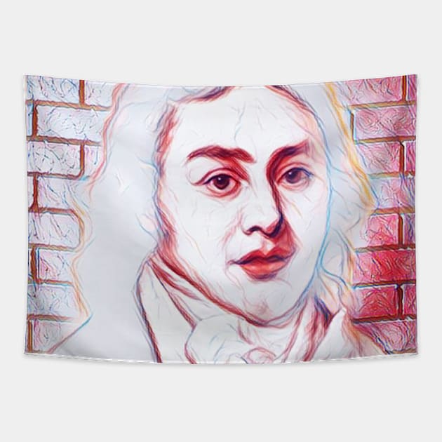 Samuel Taylor Coleridge Portrait | Samuel Taylor Coleridge Artwork | line art 4 Tapestry by JustLit