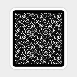 Black and white spiral pattern Magnet