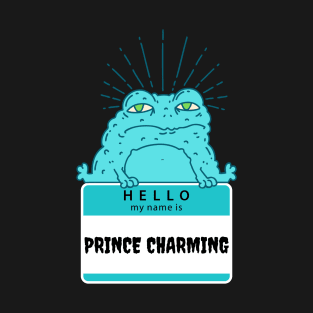 Prince Charming Frog " Hello My Name is" Aqua/Light Green T-Shirt