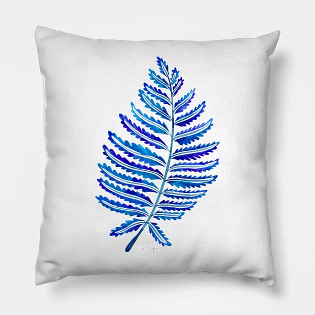 fern leaf navy Pillow by CatCoq