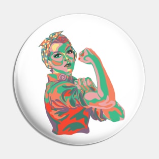 Rosie the Riveter in 40s Colors Pin