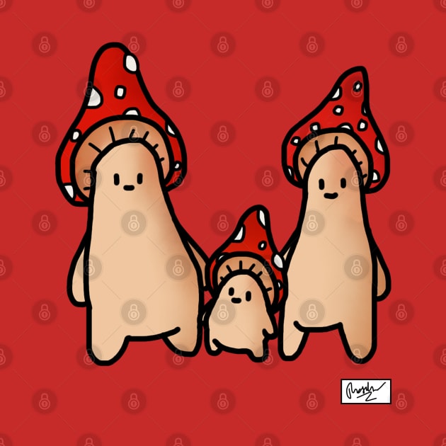 Mushroom Creature Family by tdoodles