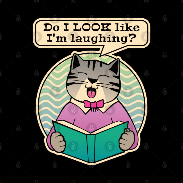 Laughing Cat Reading Book Joke by Sue Cervenka