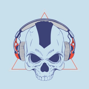 Scull in headphones T-Shirt