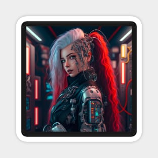 Alluring Cyberpunk Cyborg Magnet