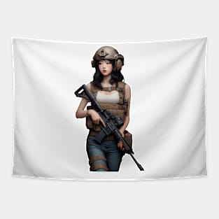 Tactical Girl Tapestry