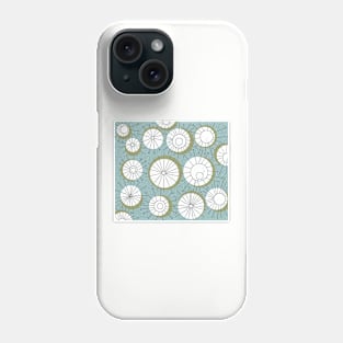 Retro Atomic Abstract Dandelion Clocks on Blue Phone Case