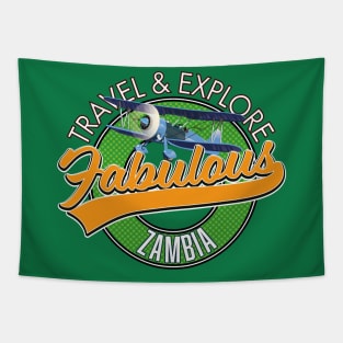 travel explore fabulous Zambia logo Tapestry