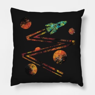 Space Rocket zigzag Pillow