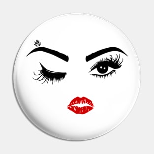 Eyes and Lips Pin