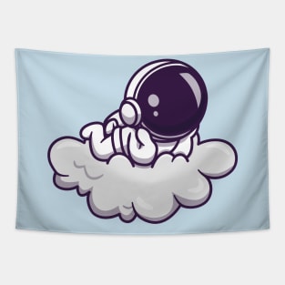 Cute Astronaut Lay On Cloud Tapestry