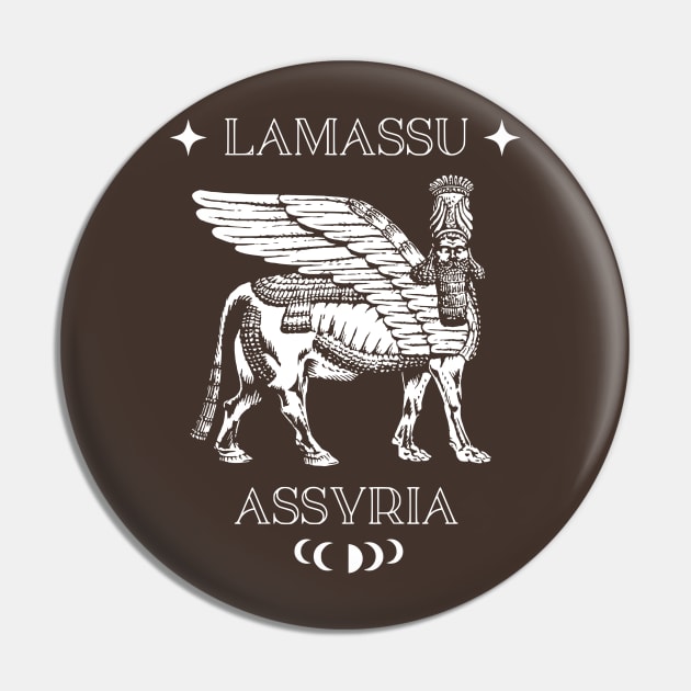 Lamassu Illustration (white print) Pin by CreatorJ