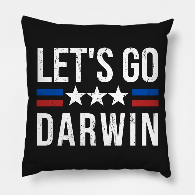 Lets Go Darwin US Flag Vintage Pillow by WhatsDax