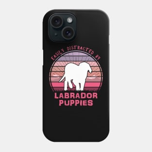Easily Distracted By Labrador Puppies Phone Case