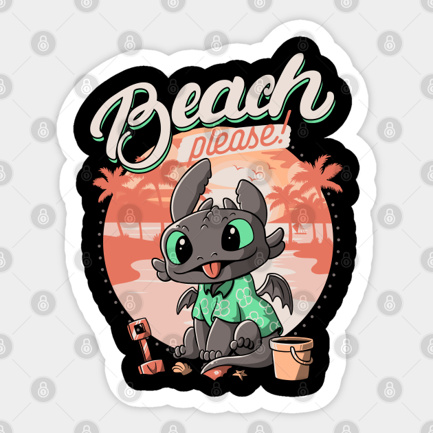 Summer Dragon - Beach - Sticker