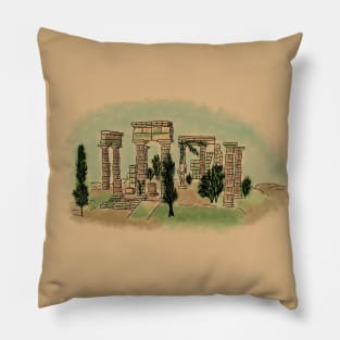 Mountain Temple of Poseidon Pillow