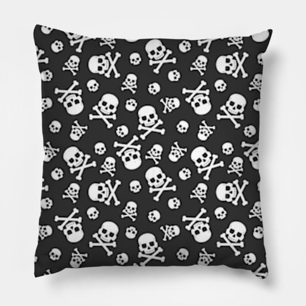 Skull and Crossbones Pattern Pillow by LouMax