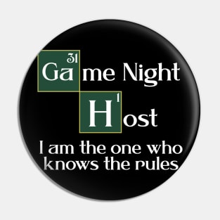 Funny Family Board Night  Game Host Pin