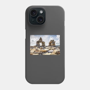 Rock Cairns, Amroth, Wales Phone Case