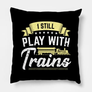 Model Train Railroad Locomotive Driver Gift Pillow