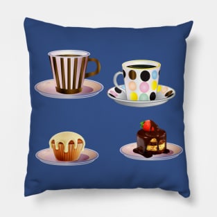 Merry Christmas Hot Drinks & Cakes Pillow