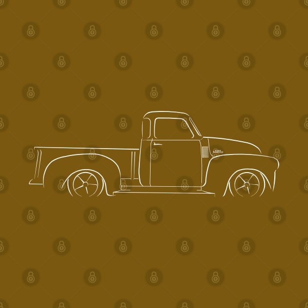 Chevy 3100 Pickup - profile Stencil, white by mal_photography