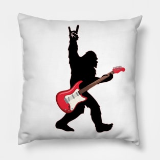 Rock On Bigfoot Sasquatch Loves Rock And Roll Sunglasses On T-Shirt Pillow