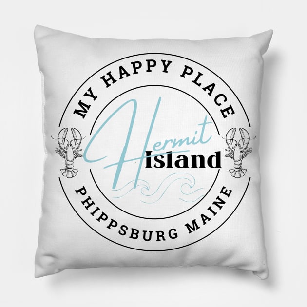 Hermit Island Campground Pillow by Doodlehive 