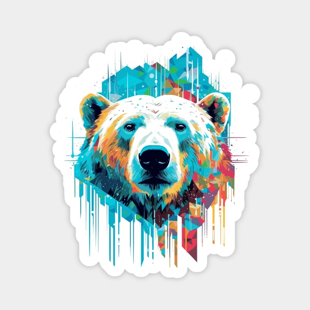 Polar Bear Animal Freedom World Wildlife Wonder Abstract Magnet by Cubebox
