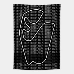 Interlagos - F1 Circuit - Black and White Tapestry