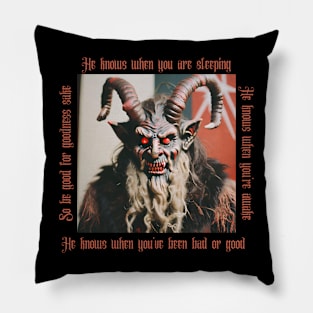 Krampus Knows Pillow