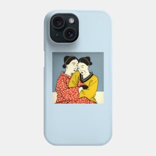 Two Asian Geisha Girls Illustration Phone Case