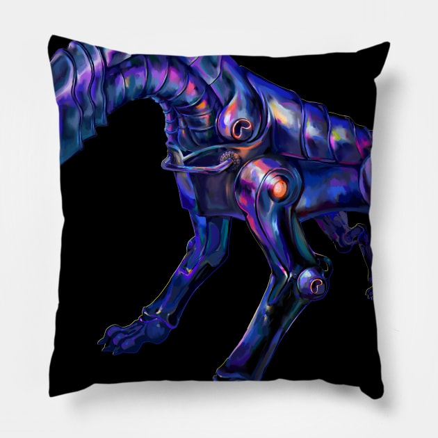 Hunting Dog Robot Mecha Pillow by banditotees