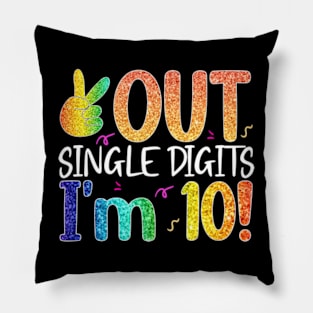 Peace Out Single Digits Im 10 Years Old Tee Gifts for Kids Pillow