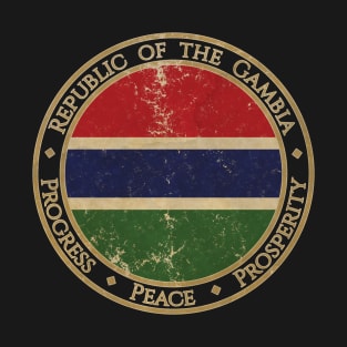 Vintage Republic of The Gambia Africa African Flag T-Shirt