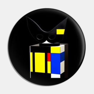 Mondrian Style Royal Cat Pin