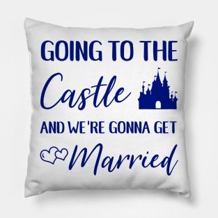 Going to the Castle - Blue Pillow