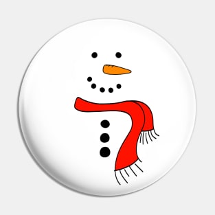 Cute Doodle Snowman with Red Scarf, made by EndlessEmporium Pin