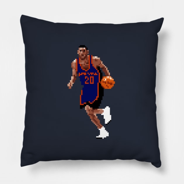 Allan Houston Pixel Dribble Pillow by qiangdade