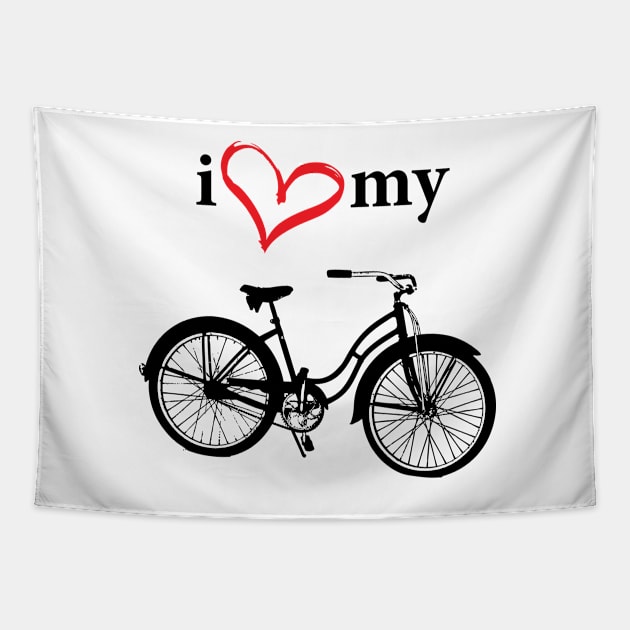 I heart my bike Tapestry by blessedpixel