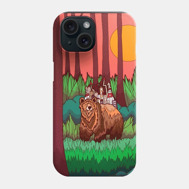 The forest and the bear Phone Case by Swadeillustrations