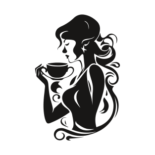 Female vintage coffee lover silhouette T-Shirt