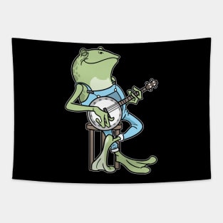 Cottagecore Aesthetic Frog Banjo Fairycore Tapestry