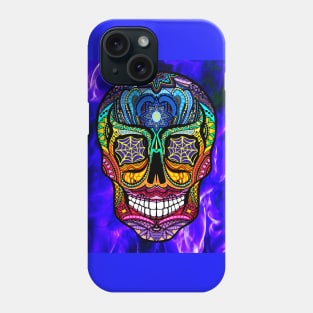 blue sugar skull Phone Case