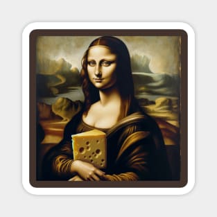 Mona Lisa Cheese Connoisseur: Celebratory National Cheese Lover Day Magnet