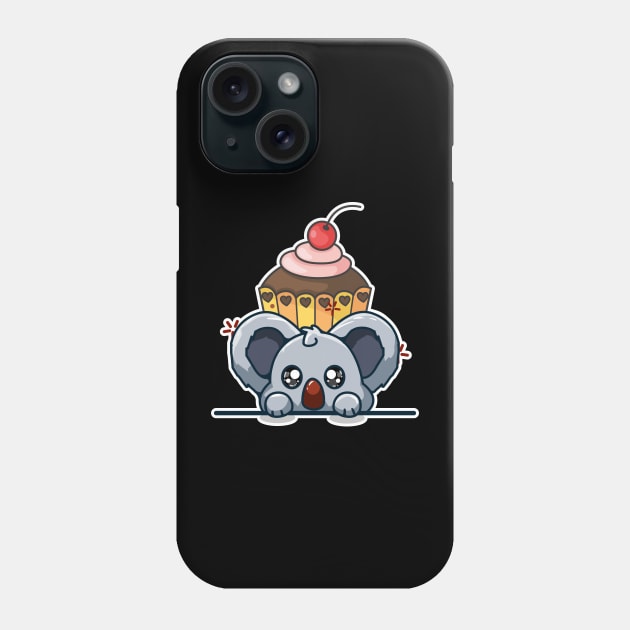 Koala and cupcake Phone Case by Crazy Collective